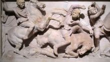 Alexander the Great fulfilled several prophecies that confirm the truth of the Bible. Shown here is a detailed view of the Alexander Sarcophagus located in the Istanbul Archaeology Museum. Here Alexander fights the Persians at the Battle of Issus (Wikimedia Commons).