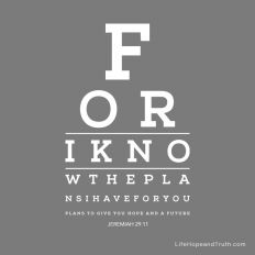 For I know the plans I have for you, plans to give you hope and a future.